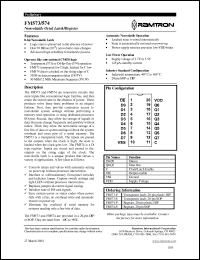 FM573-P datasheet: Nonvolatile octal transparent latch. suply voltage of 2.7 V to 5.5 V FM573-P