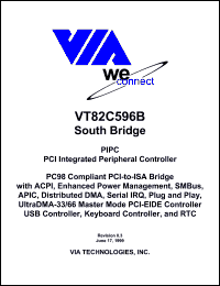 VT82C596B datasheet: South bridge. PCI integrated peripheral controller VT82C596B