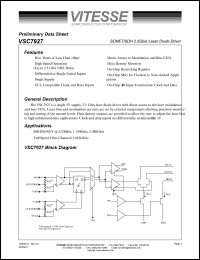 VSC7927X datasheet: SONET/SDH 2.5Gb/s laser diode driver VSC7927X