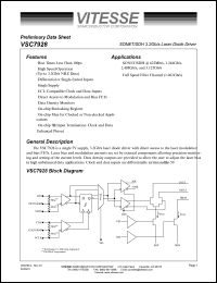 VSC7928RA datasheet: SONET/SDH 3.2Gb/s laser diode driver VSC7928RA