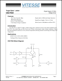 VSC7934 datasheet: Signal supply 2.5 Gb/s voltage driver VSC7934