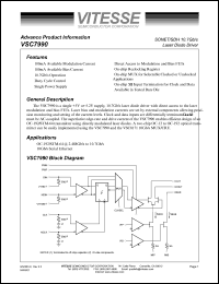 VSC7990W datasheet: SONET/SDH 10.7Gb/s laser diode driver VSC7990W