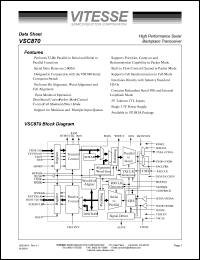 VSC870TX datasheet: High performance serial backplane transceiver. 3.3 power supply VSC870TX