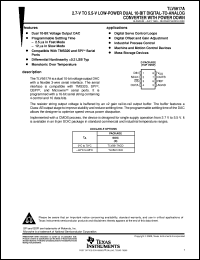 TLV5617ACD datasheet:  10-BIT, 2.5 US DUAL DAC, SERIAL OUT, PGRMABLE SETTLING TIME TLV5617ACD