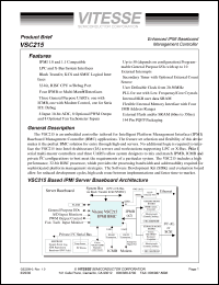 VSC215 datasheet: Enchanced IPMI baseboard management controller VSC215