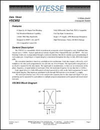 VSC852TP datasheet: 1.6 Gb/s 64x64 crosspoint switch VSC852TP