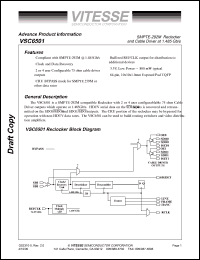 VSC6501RC datasheet: SMPTE-292M reclocker and cable driver at 1.485 Gb/s VSC6501RC