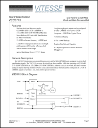 VSC8115YA1 datasheet: STS-12/STS-3 multi rate clock and data recovery unit. 3.3 power supply VSC8115YA1