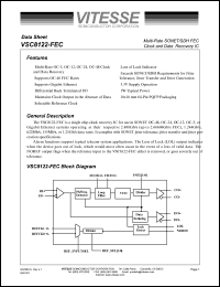 VSC8122-FECQP datasheet: Multi-rate SONET/SDH FEC clock and data recovery IC VSC8122-FECQP