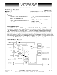VSC8131 datasheet: 2.488 Gb/s 32:1 SONET/SDH Mux with clock generator VSC8131