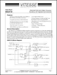 VSC8116QP datasheet: ATM/SONET/SDH 622/155 Mb/s transceiver Mux/Demux with integrated clock generation VSC8116QP