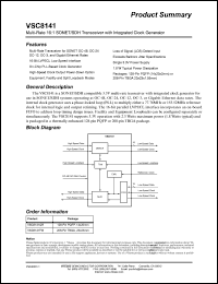VSC8141QR datasheet: Multi-rate 16:1 SONET/SDH transceiver with integrated clock generator VSC8141QR