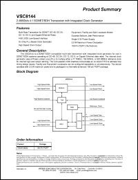 VSC8144QQ datasheet: 2.488 Gb/s 4:1 SONET/SDH transceiver with integrated clock generator VSC8144QQ