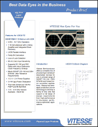 VSC8172 datasheet: SONET/SDH 1:16 Demux with CDR. 5.2V/2V power supply, 3.4W power dissipation VSC8172