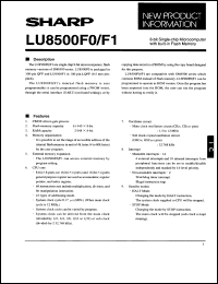 LU8500F0 datasheet: 8-bit single-chip microcomputer with built flash memory LU8500F0