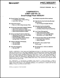 LH28F002SCHT-L90 datasheet: 2-MBIT (256KB x 8) smart voltage flash memory LH28F002SCHT-L90