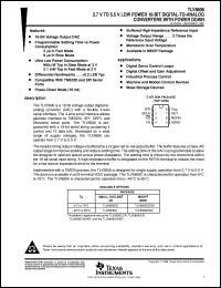 TLV5606CD datasheet:  10-BIT, 2 OR 9 US DAC, SERIAL OUT, PGRMABLE SETTLING TIME/PWR CONSUMPTION, ULTRA LOW POWER TLV5606CD