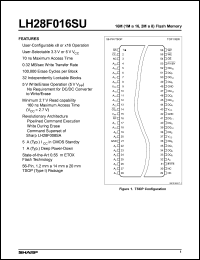 LH28F016SUT-70 datasheet: LH28F016SUT-70 16M (2M x 8) Flash Memory LH28F016SUT-70