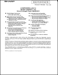 LH28F400BG-L120 datasheet: 4M-BIT (256K x 16)Smart Voltage Flash Memory LH28F400BG-L120