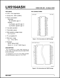 LH5164ASHT datasheet: CMOS 64K (8K x 8)static RAM LH5164ASHT