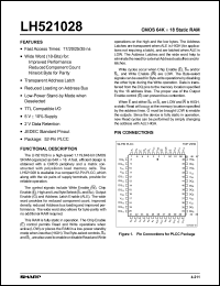 LH521028U-17 datasheet: CMOS 64K x 18 static RAM LH521028U-17