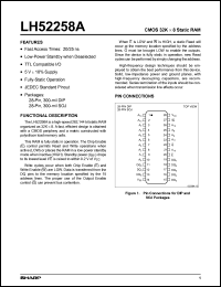 LH52258AK-20 datasheet: CMOS 32K x 8 static RAM LH52258AK-20