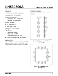 LH530800AD datasheet: CMOS 1M(128K x 8) static RAM LH530800AD