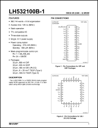 LH532100BS-1 datasheet: CMOS 2M(256K x 8) Mask-Programmable ROM LH532100BS-1