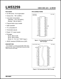 LH53259T datasheet: CMOS 256K(32K X 8) Mask-Programmable ROM LH53259T