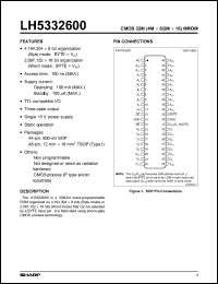 LH5332600N datasheet: CMOS 32M(4M X 8/2M X 16) Mask-Programmable ROM LH5332600N