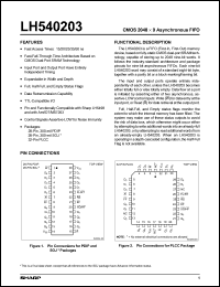 LH540203U-50 datasheet: CMOS 1048 x 9 asynchronous FIFO LH540203U-50