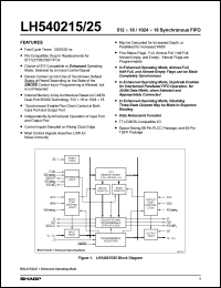 LH540215U-35 datasheet: 512 x 18/1024 x 18 asynchronous FIFO LH540215U-35