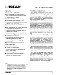 LH543601M-25 datasheet: 256 x 36 x 2 bidirectional FIFO LH543601M-25