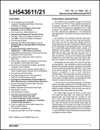 LH543611P-30 datasheet: 512 x 36 x 2 synchronous  bidirectional FIFO LH543611P-30