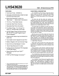 LH543620P-25 datasheet: 1024 x 36 synchronous FIFO LH543620P-25