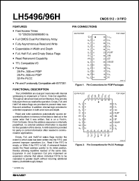 LH5496HU-80 datasheet: CMOS 512 x 9 FIFO LH5496HU-80