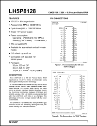 LH5P8128N-10 datasheet: CMOS 1M(128K x 8)pseudo-static RAM LH5P8128N-10