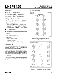 LH5P8129-60 datasheet: CMOS 1M(128K x 8)CS-control pseudo-static RAM LH5P8129-60