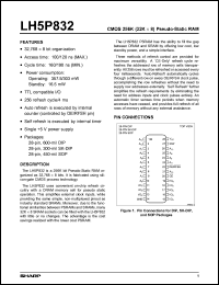 LH5P832-10 datasheet: CMOS 256K(32K x 8) pseudo-static RAM LH5P832-10