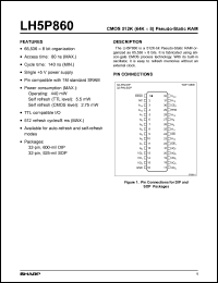 LH5P860N-80 datasheet: CMOS 512K(64K x 8) pseudo-static RAM LH5P860N-80