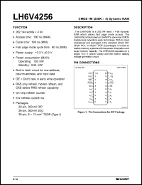 LH6V4256K-10 datasheet: CMOS 1M(256K x 4) dynamic RAM LH6V4256K-10