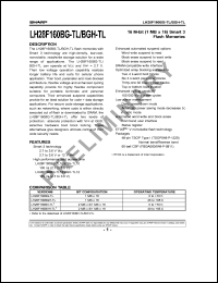 LH28F160BGHR-BTL10 datasheet: 16M-bit(1MB x 16)smart 3 Flash Memory LH28F160BGHR-BTL10