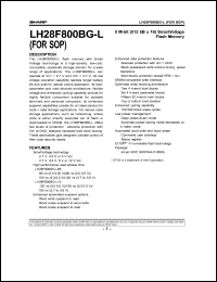 LH28F800BGN-BL12 datasheet: 8M-bit(512KB x 16)smart voltage  Flash Memory LH28F800BGN-BL12