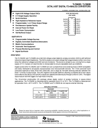 TLC5628CDWR datasheet:  8-BIT, 10 US OCTAL DAC, SERIAL OUT, PGRMABLE FOR 1X OR 2X OUTPUT, SIMULTANEOUS UPDATE, LOW POWER TLC5628CDWR