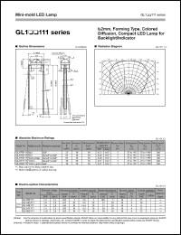 GL1PR111 datasheet: 2mm, forming type, colored diffusion, compact LED lamp for backlight/indicator GL1PR111