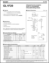 GL1F20 datasheet: Infared communication infared emitting diode GL1F20