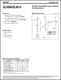 GL4610 datasheet: Double ended mold type infrared emitting diode GL4610