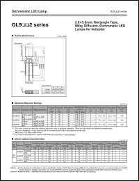 GL9HP2 datasheet: 2.0 x 5.0mm,rectangle type, dichromatic LED lamp for indicator GL9HP2