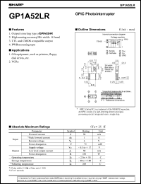 GP1A52LR datasheet: OPIC photointerrupter GP1A52LR