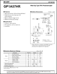 GP1A57HR datasheet: Wide gap type OPIC photointerrupter GP1A57HR